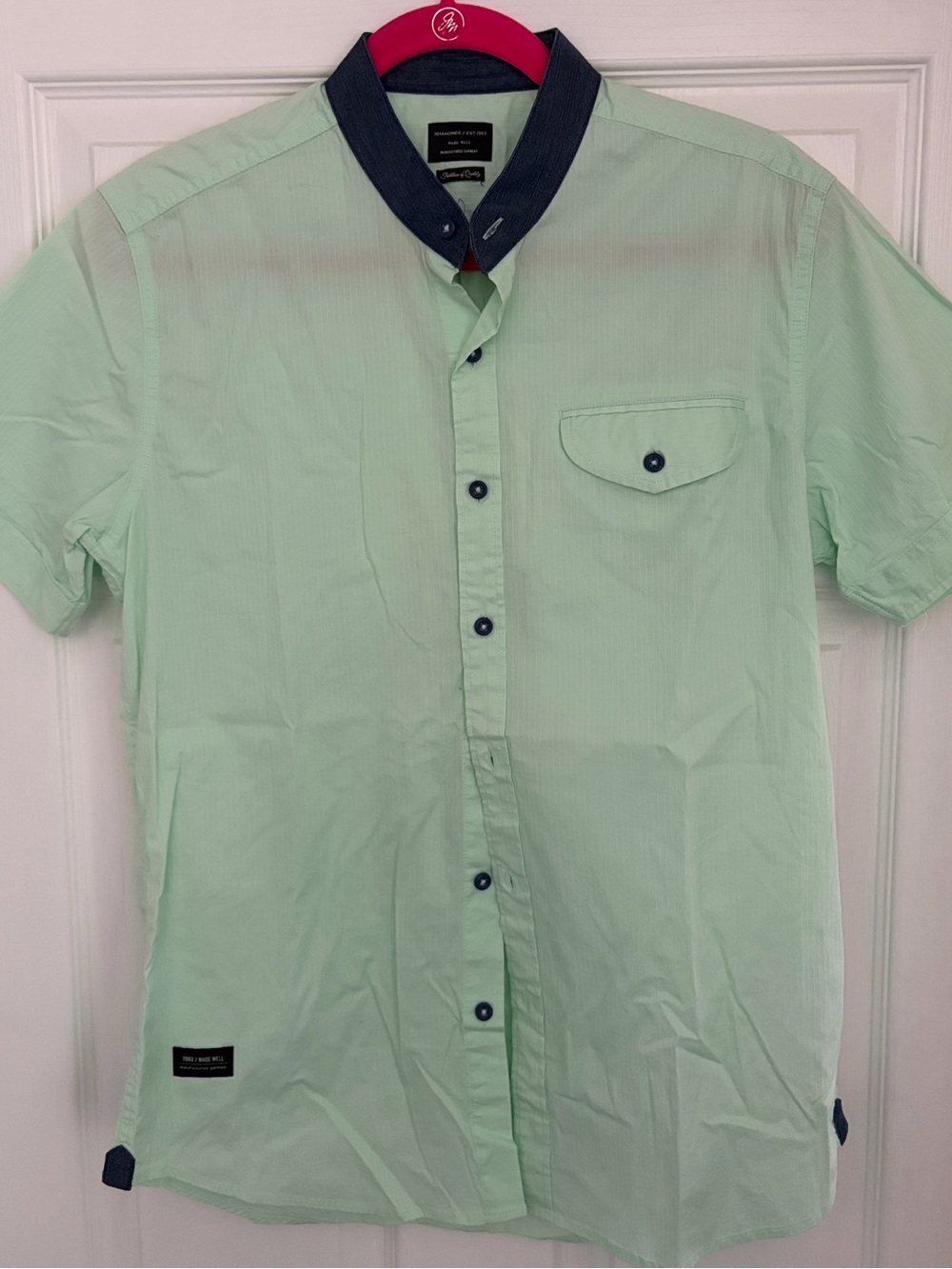 Men’s light green button down